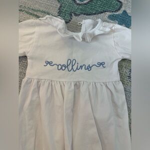 Newborn white monogrammed sleep sack